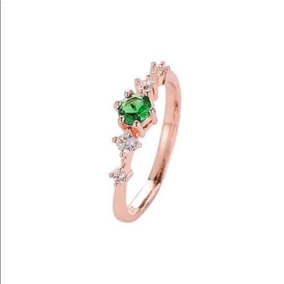 18K Rose Gold Dainty Gemstone Ring - Picture 3 of 3